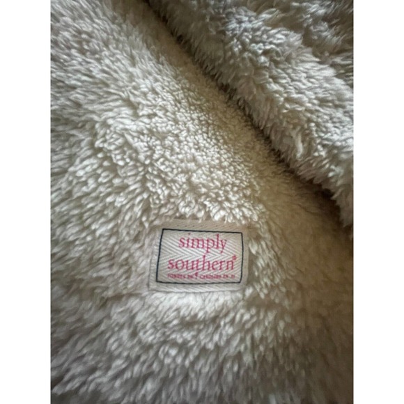 Simply Southern Sherpa half- zip Coat Jacket‎ Womens Size Small W/pockets - Picture 2 of 9